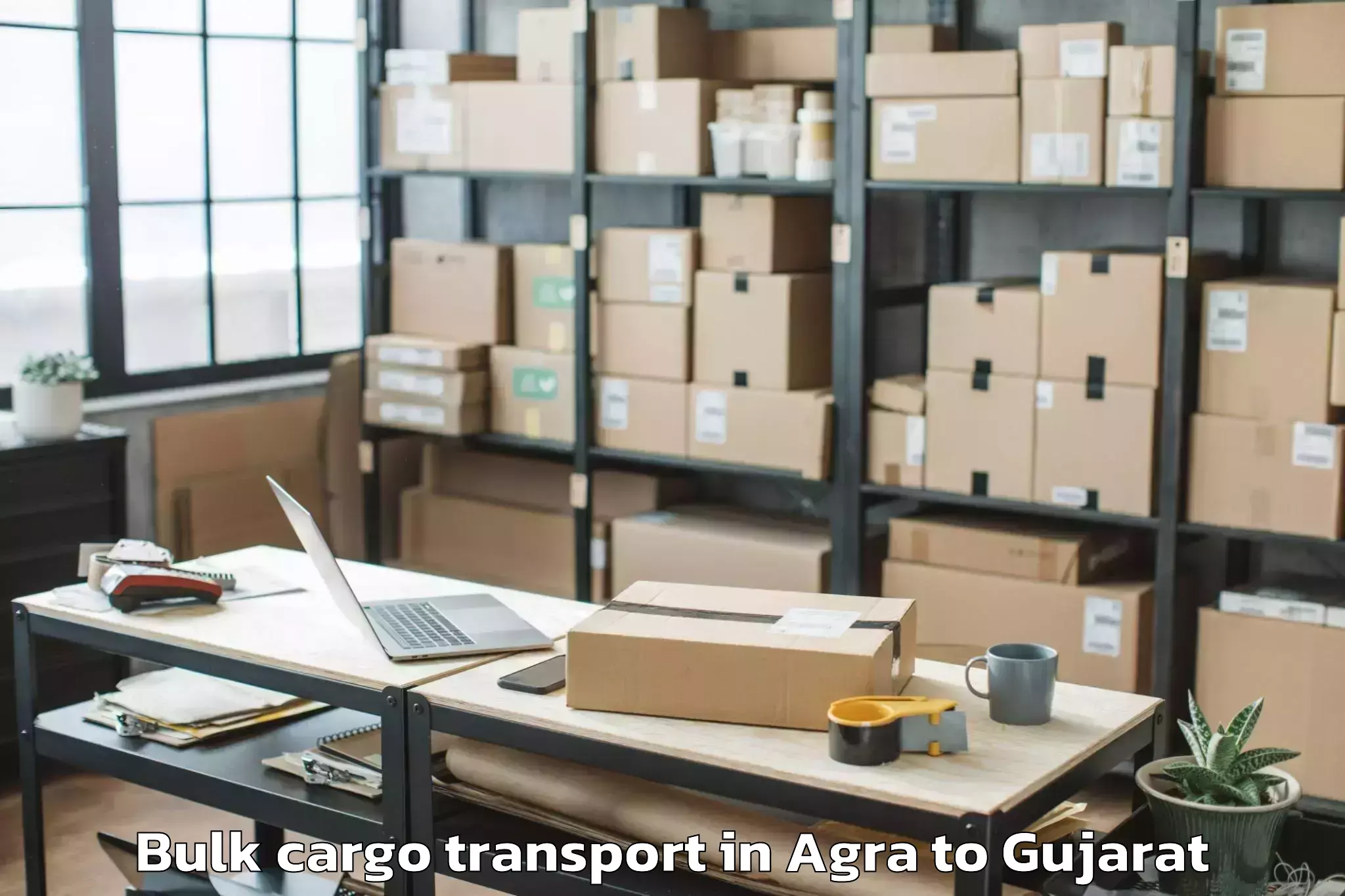 Book Your Agra to Hansot Bulk Cargo Transport Today